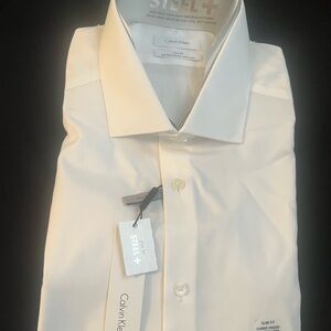 White steel plus Calvin Klein performance non iron slim fit shirt